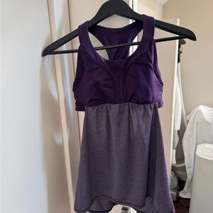 LULULEMON 2-in-run Tank/ Heathered deep Zinfandel size 6